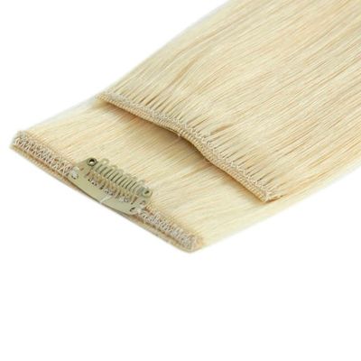 100% de la cutícula alineado el cabello crudo Invisible clip en extensiones de cabello para el cabello brasileño