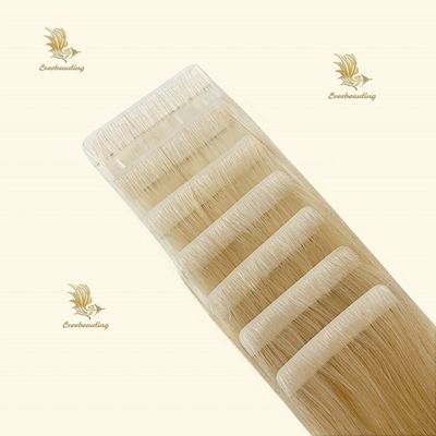 Cintas invisibles extensiones de cabello doble dibujado rubio europeo ruso cabello humano sin enredos
