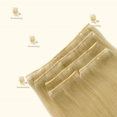 Clip en extensión de cabello 100% cabello humano sedoso recto aspecto versátil y natural