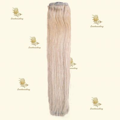 Clip en la extensión del cabello 100% ruso humano Remy Clip en el cabello de la solicitud personalizada