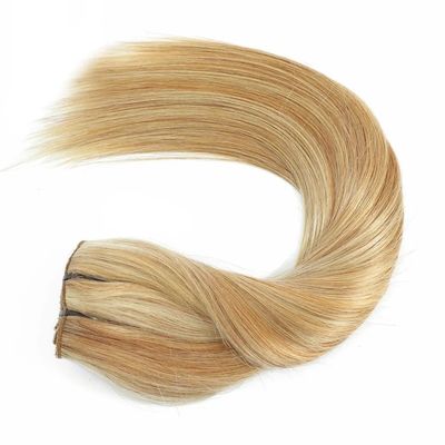 Pelo humano virgen ruso de doble dibujo de color muti recto Clip sin costura más delgado en extensiones de cabello