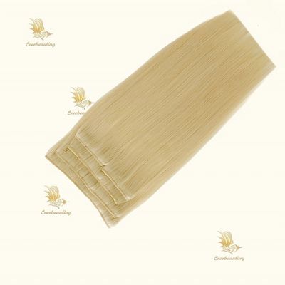 Clip de encaje de cabello humano brasileño con doble tira en extensiones de cabello