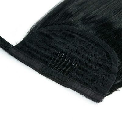 100% de cabello humano remy virgen extensiones de cabello cola de caballo personalización en la punta de los dedos
