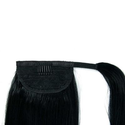 100% de cabello humano remy virgen extensiones de cabello cola de caballo personalización en la punta de los dedos