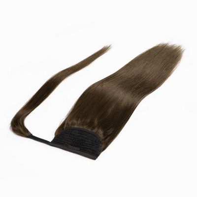 100% Vietenameza de cabello humano en bruto Envuelto alrededor de la petición personalizada de extensiones de cabello de cola de caballo