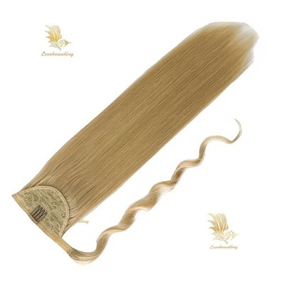 Larga cola de caballo recta Envuelto en el clip de extensiones de pelo Peinado natural Peinado