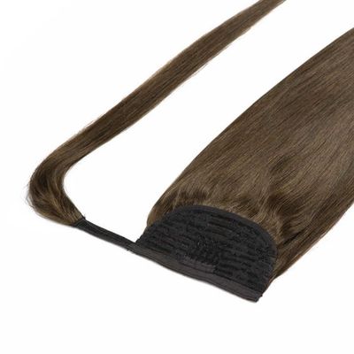 Clip de cabello indio en el peine de cabello humano Envuelto alrededor de las extensiones de cola de caballo Tipo pre-agregado