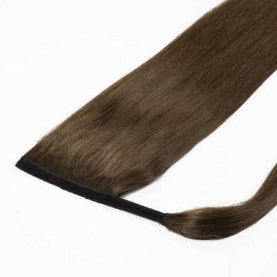 Clip de cabello indio en el peine de cabello humano Envuelto alrededor de las extensiones de cola de caballo Tipo pre-agregado