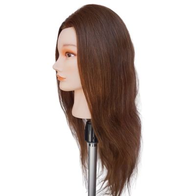 Caras europeas con cabello real cabeza de maniquí para entrenamiento de peluquería y práctica de maniquí