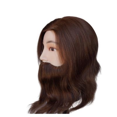 Cabeza de muñeca de entrenamiento de cabello humano con barba Peso bruto 0,400 kg