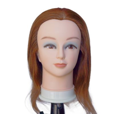 Cabeza de entrenamiento para el cabello humano 100% Cabeza de maniquí para la práctica Herramienta de entrenamiento profesional