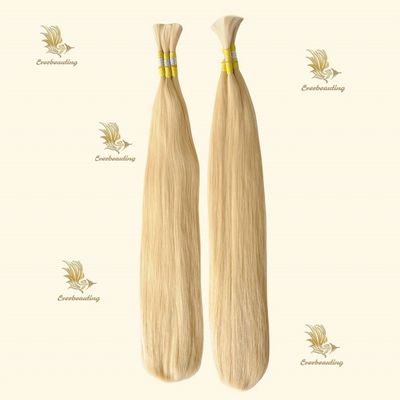 Pago completo de negro a rubio natural cabello liso a granel extensiones de cabello humano teñible