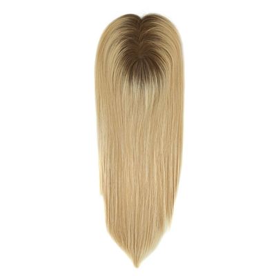 16 pulgadas de pelo ruso europeo rubio Mujeres mono topper con pago inicial