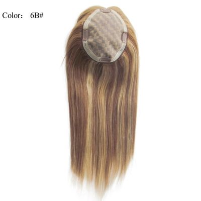 Cabello humano Topper Mano Atada Mono Top Piece para la base completa de encaje peluca