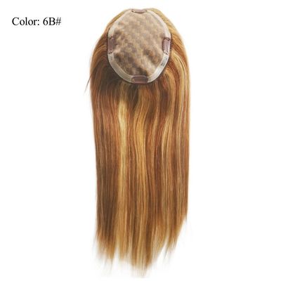 Cabello humano Topper Mano Atada Mono Top Piece para la base completa de encaje peluca