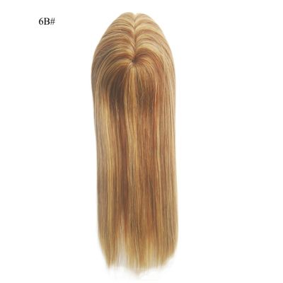 Cabello humano Topper Mano Atada Mono Top Piece para la base completa de encaje peluca