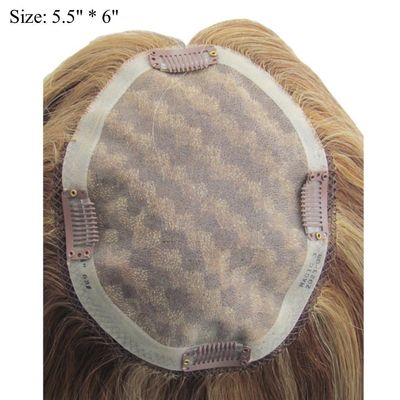 Cabello humano Topper Mano Atada Mono Top Piece para la base completa de encaje peluca