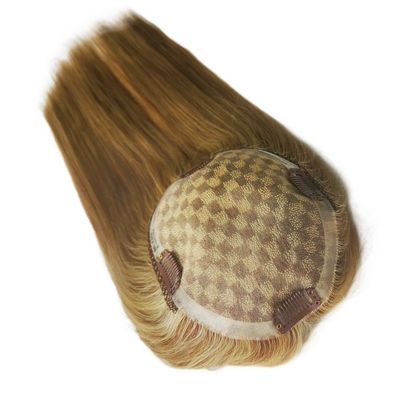 Perfecto para mujeres mono encaje base peluquería 13 * 17 Cm resaltado de pelo humano marrón tops