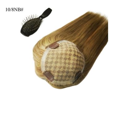 Perfecto para mujeres mono encaje base peluquería 13 * 17 Cm resaltado de pelo humano marrón tops