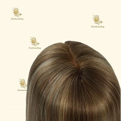 Capa de pelo humano de seda de color muti con flequillo longitud 16 pulgadas