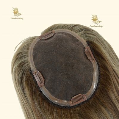 Remy Hair Topper-23007 Monofilament Topper Highlight Atado a mano 3X6.5 Base mono primera