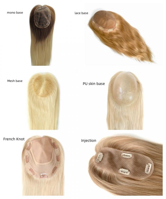 Clip in Hairpiece Monofilament Topper Highlight Hand Tied 3X6.5′ Mono Base Topper